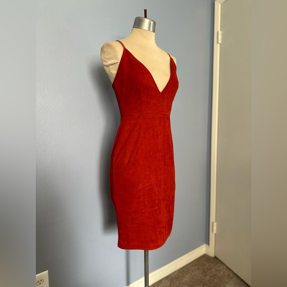 Faith in Love Faux Suede Bodycon Dress